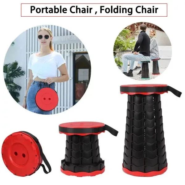 Portable Telescoping Stool, Folding Stool Lightweight & Sturdy, Retractable Telescopic Stool For Gardening, Camping, Travel, Fishing, Hiking (random Color)