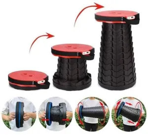 Portable Telescoping Stool, Folding Stool Lightweight & Sturdy, Retractable Telescopic Stool For Gardening, Camping, Travel, Fishing, Hiking (random Color)
