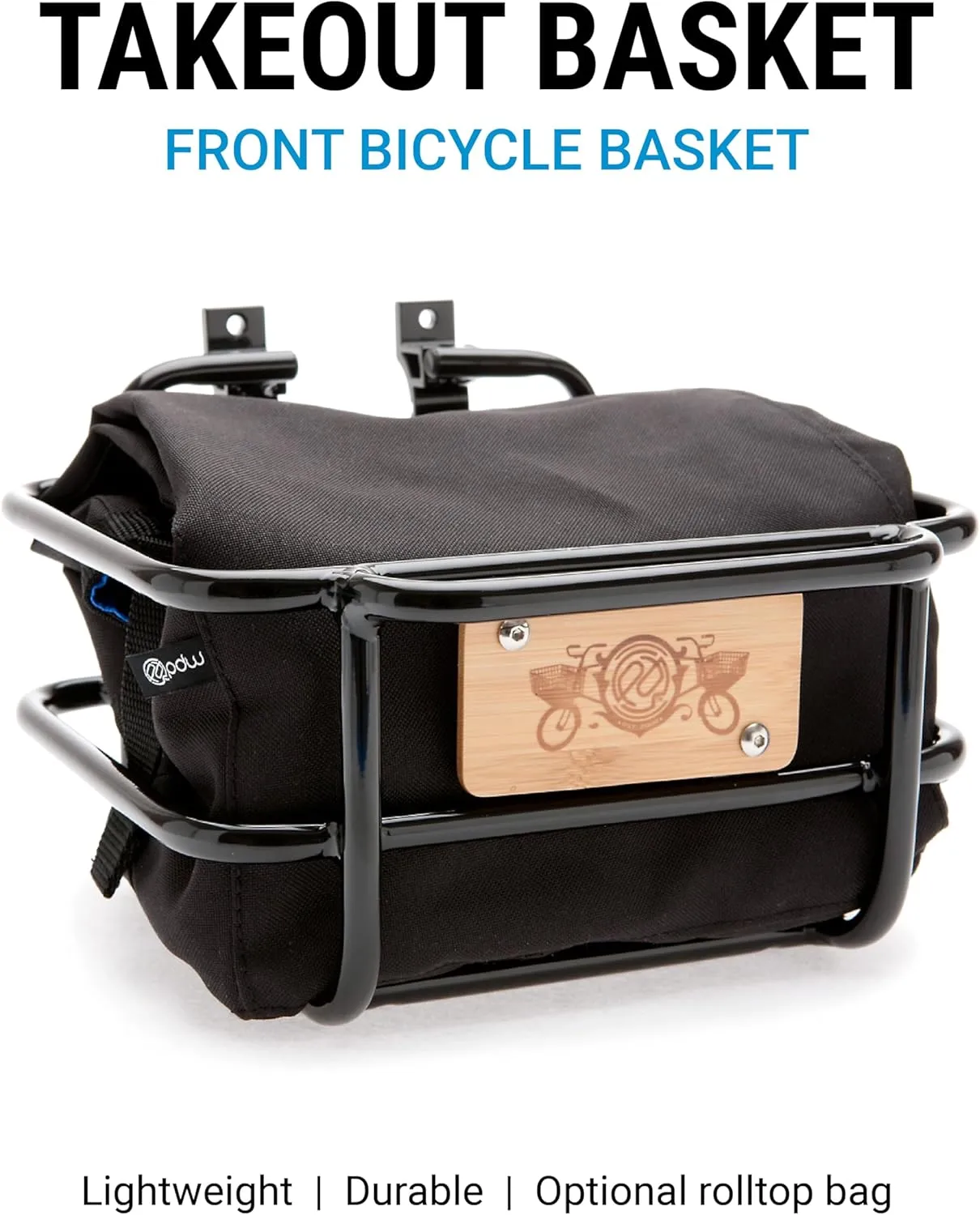 Portland Design Works Takeout Basket - Front Bicycle Attachment Accessories, Small Basket for Adult Bikes
