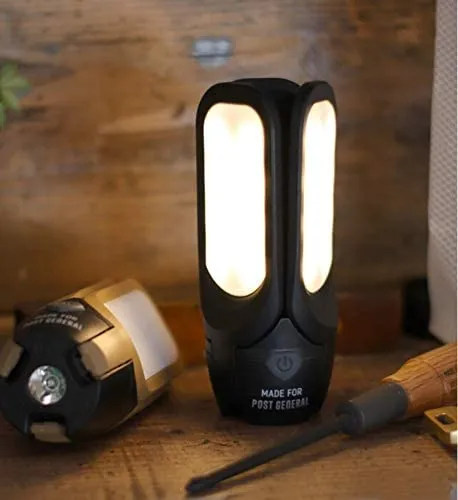 POST GENERAL 982070019 Tri-Panel Solar Charged Outdoor Camping LED Light Black Color