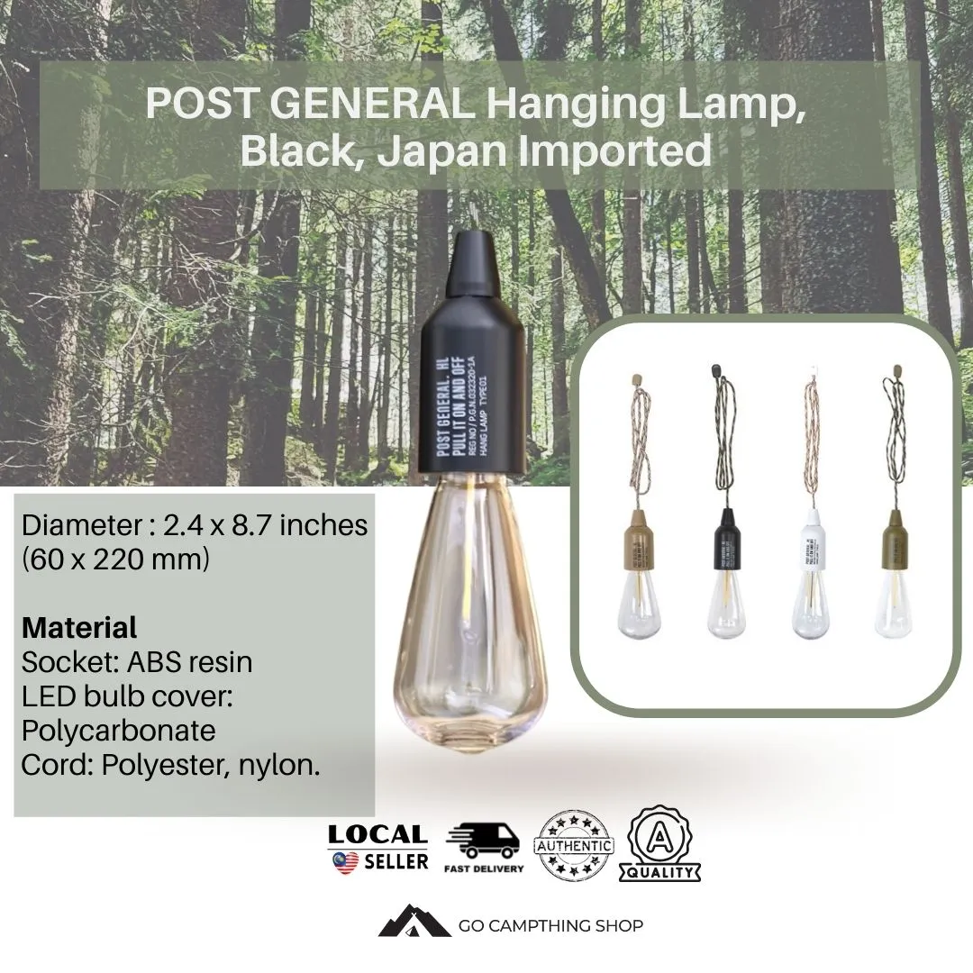 POST GENERAL Outdoor Camping Hanging Lamp Black 982070012