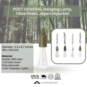 POST GENERAL Outdoor Camping Hanging Lamp Olive Khaki 982170001