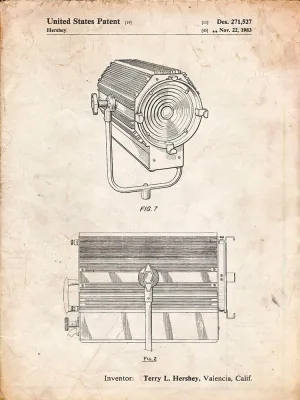 PP961-Vintage Parchment Mole-Richardson Film Light Patent Poster Poster Print - Cole Borders (18 x 24)