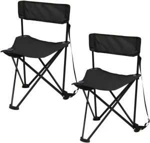 Preferred Nation Tripod Stool seat with backrest. Collapsible, Lightweight, and Portable with Built in Shoulder Carry Strap (Set of 2)