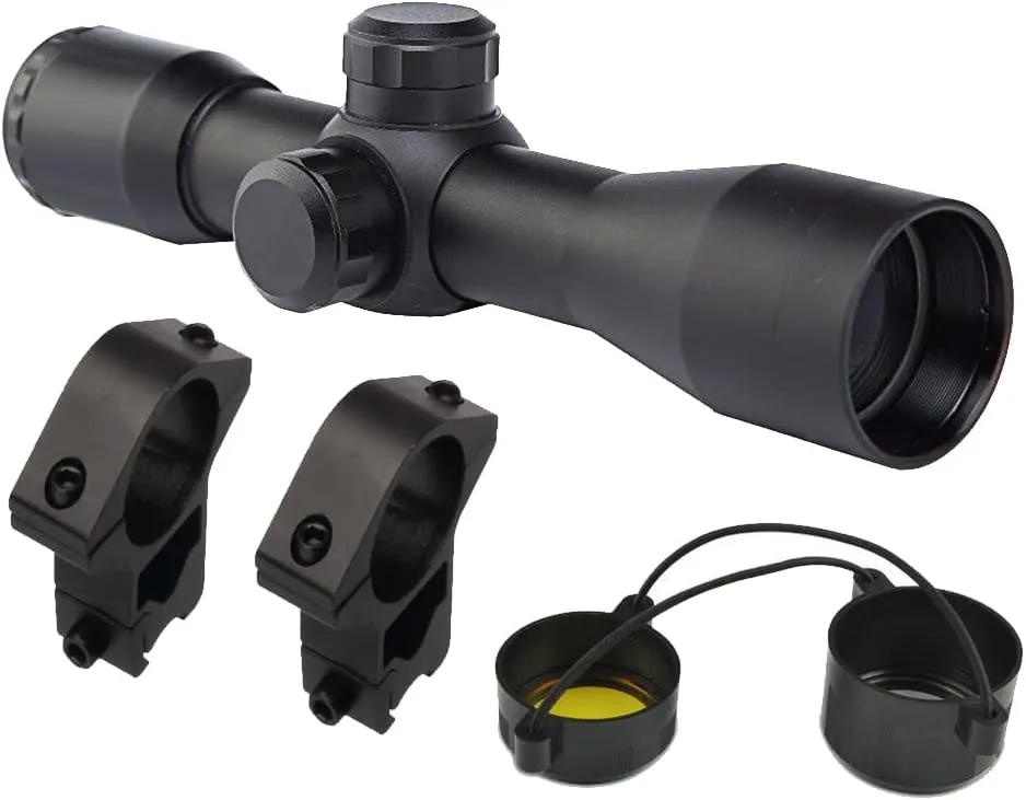 Presents This Optics Kit for Rossi RB22 RS22 .22 Rimfire Rifle - Includes Compact Series 4x32 Rifle Scope   Aluminum Ring Mounts