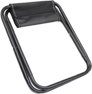 PRETYZOOM Portable Folding Stool Outdoor Chairs Chairs Outdoor Stool Camping Supplies Black Steel