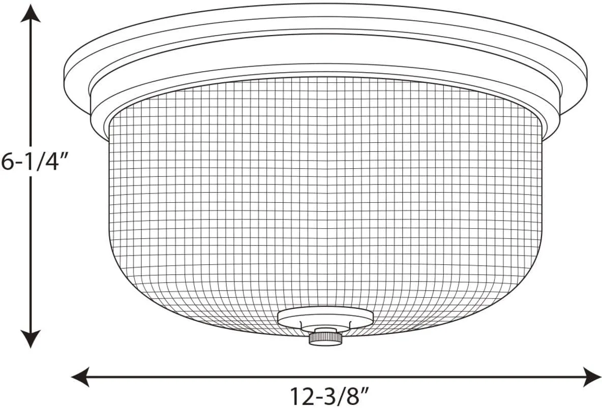 Progress Lighting P3740-81 Med Flush Mount, 2-75-watt, Antique Nickel
