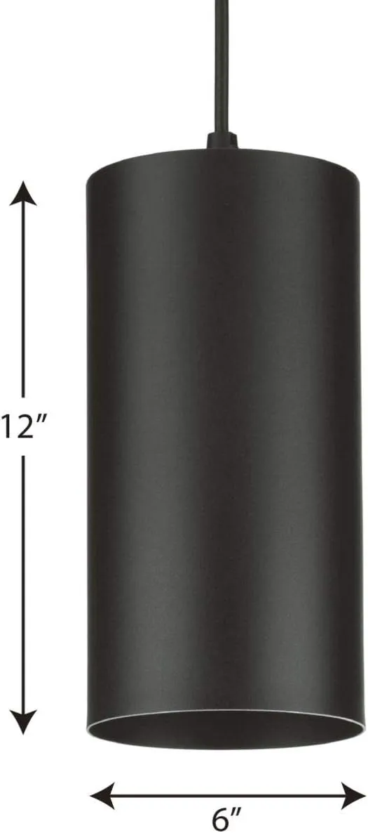 Progress Lighting P500356-031 6IN CYL RNDS Cylinder, Black, 12.00x6.00x6.00
