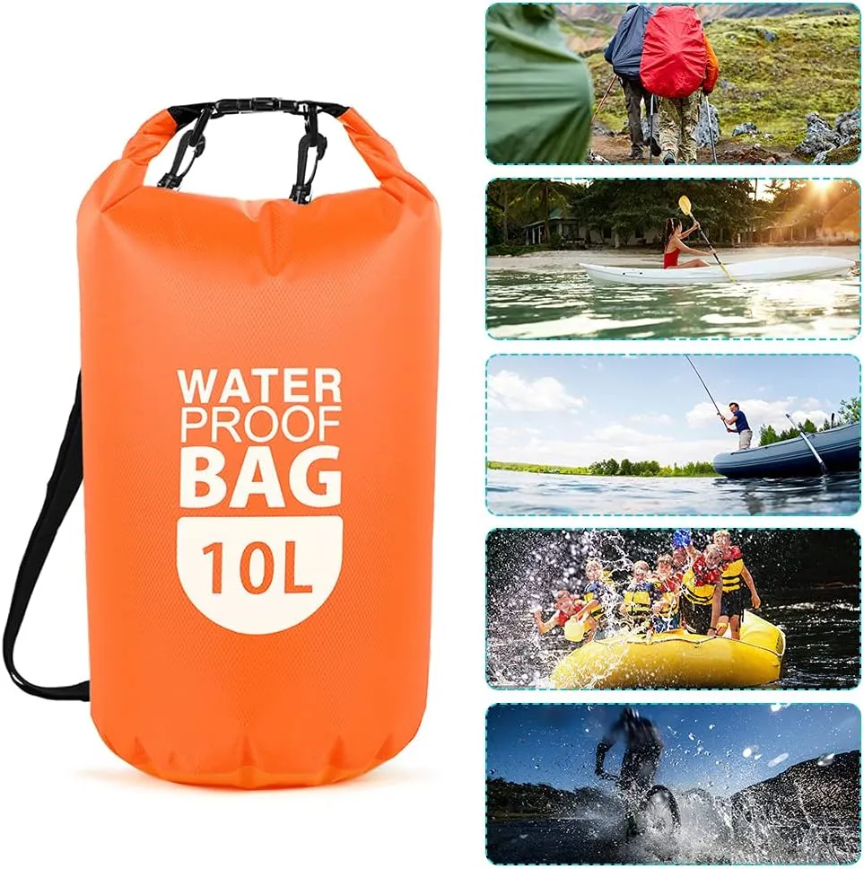 PVC Dry Waterproof Bag Roll Top Dry Bag 10L/20L Water Sports Storage Bag Lightweight Dry Sack