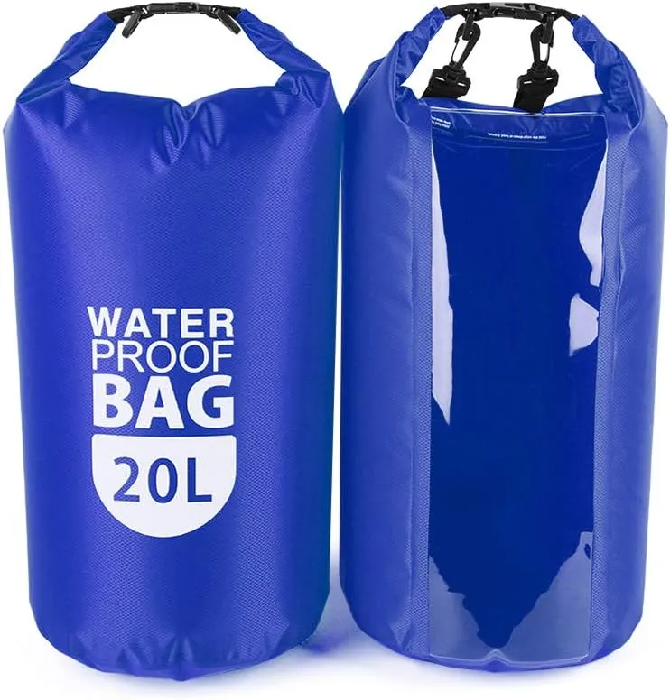 PVC Dry Waterproof Bag Roll Top Dry Bag 10L/20L Water Sports Storage Bag Lightweight Dry Sack