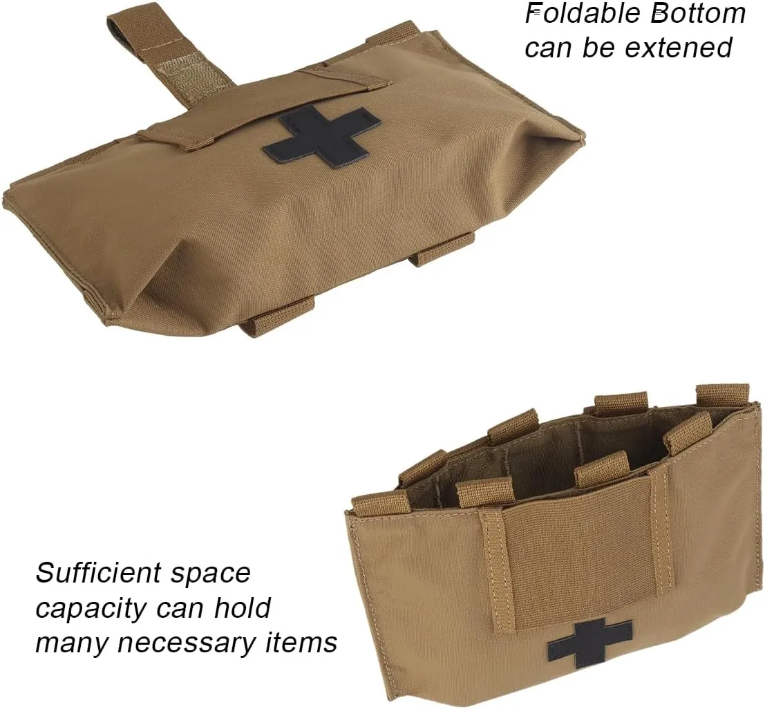 Qavctw Tactical First Aid Pouch Quick-Release EMT Medical Pouch Blow Out Kit Bag with MOLLE and Belt Loop IFAK Pouch