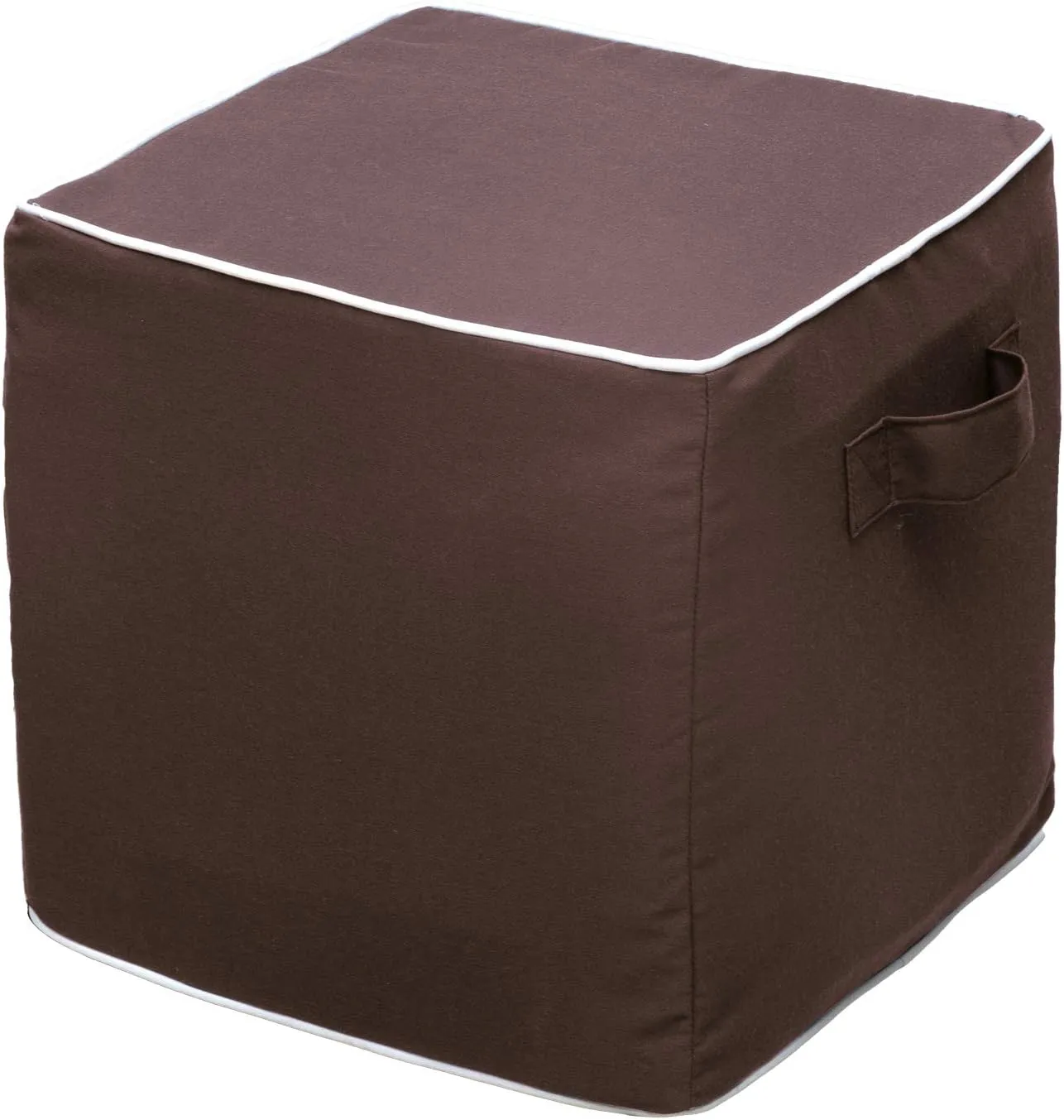 QILLOWAY Indoor/Outdoor Inflatable Stool, Ottoman Pouf Cube 16",All Weather Foot Rest for Camping or Home (Coffee)