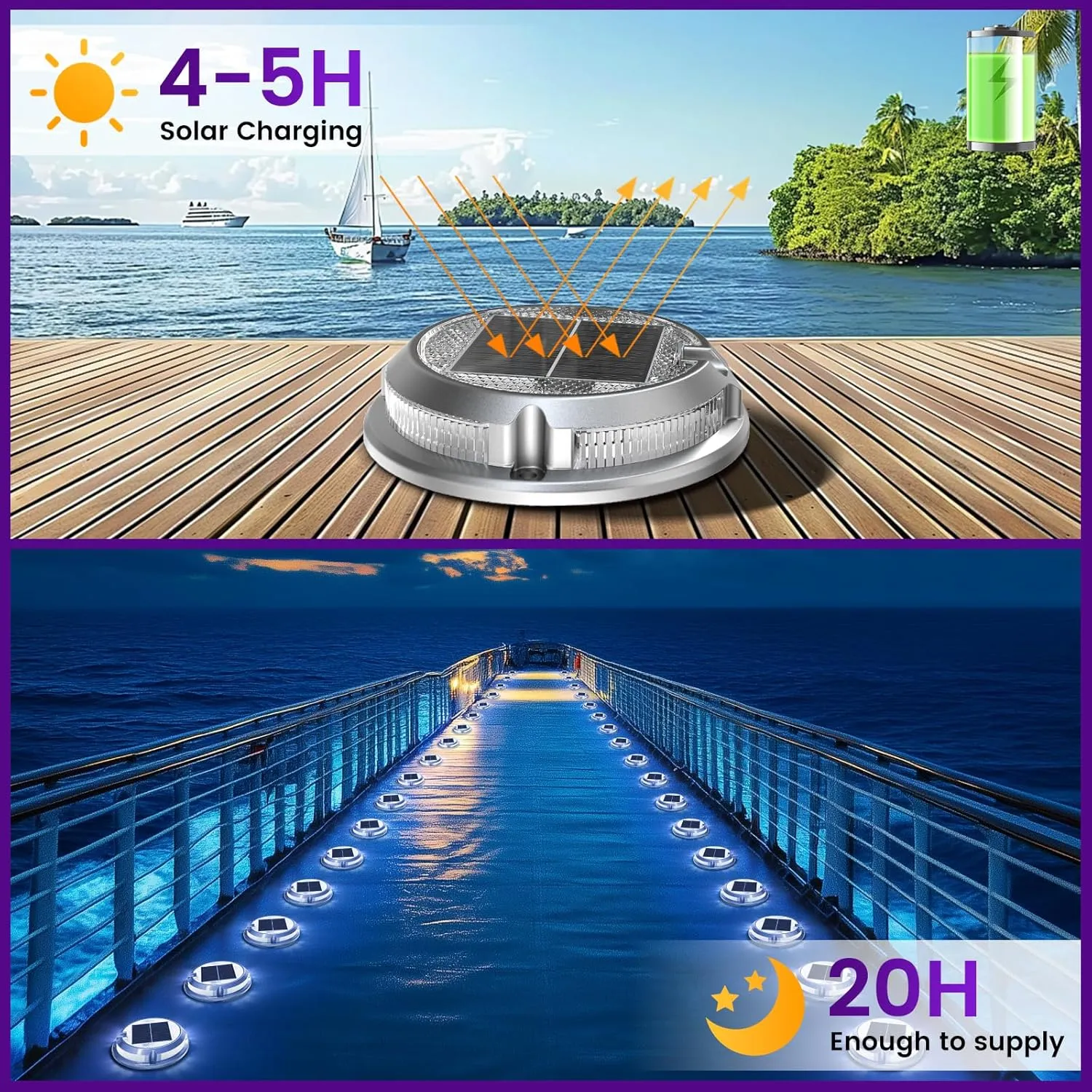 Quntis RGB Solar Deck Lights 8 Pack, 11 Lighting Modes Solar Driveway Lights Outdoor Waterproof IP68, Step Lights for Outside Stair Pathway Walkway