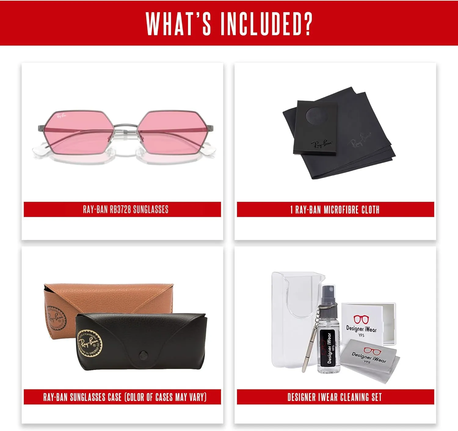 Ray-Ban RB3728 Yevi Hexagonal Sunglasses For Men For Women   BUNDLE With Designer iWear Complimentary Eyewear Kit