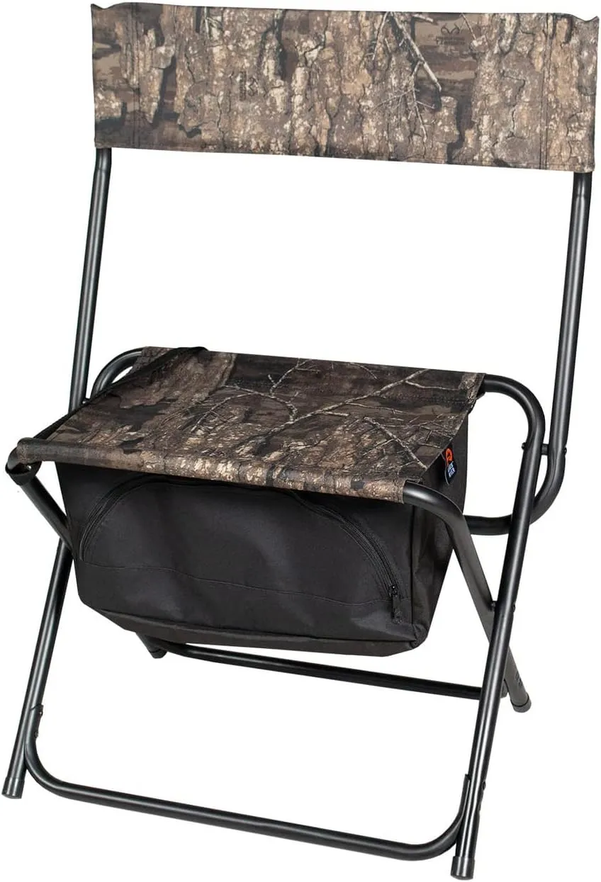 Realtree Timber/Edge Camo Folded Portable Lightweight Chairs and Stools for Hunting, Fishing and Camping (Timber XL Flyaway Dove Stool)