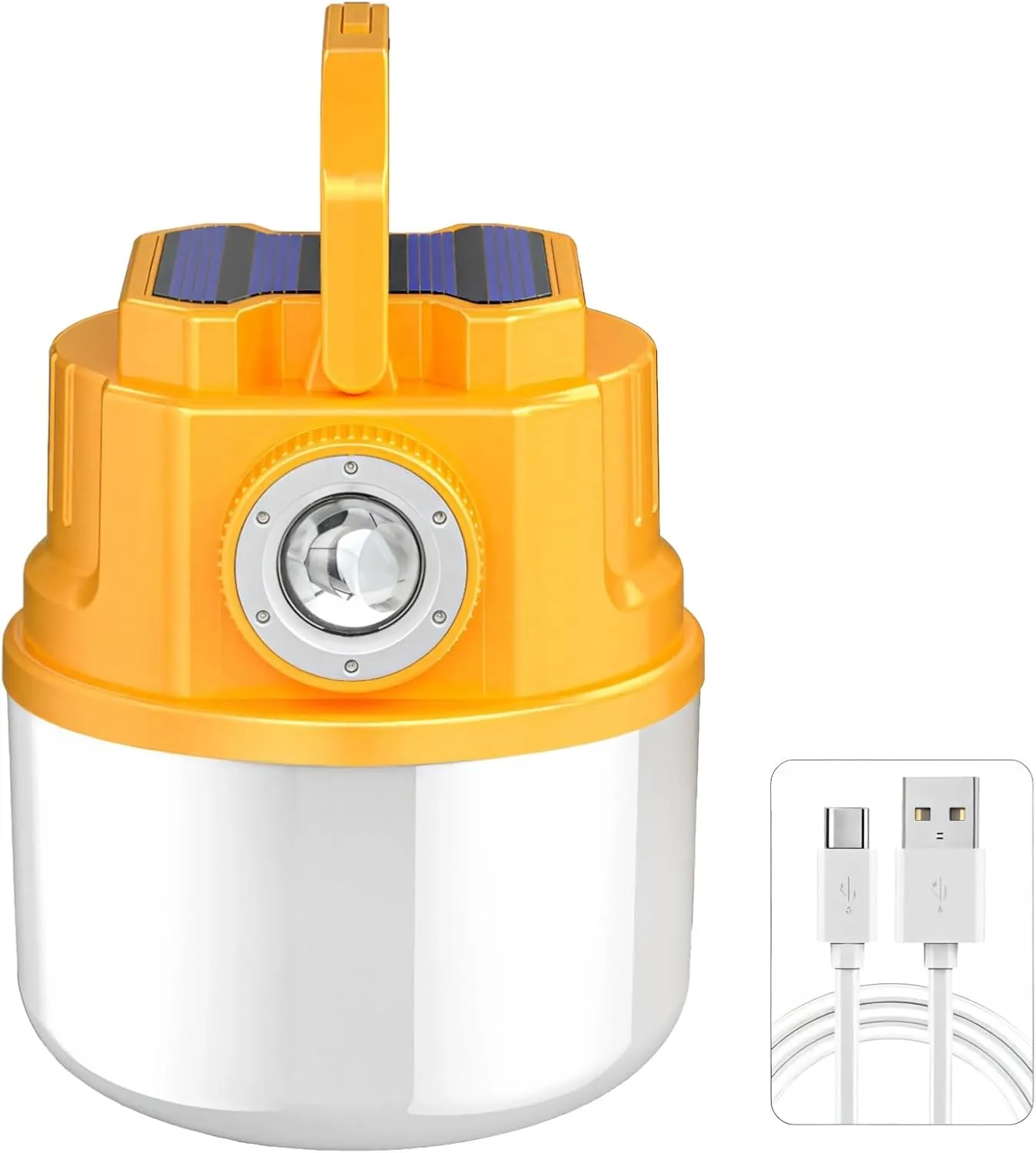 Rechargeable Emergency Light Bulb, Solar Camping Lantern, Multi-Use Tent Lamp, Dual Charging Via Type-C, Perfect for Outdoor Adventures & Emergency Situations