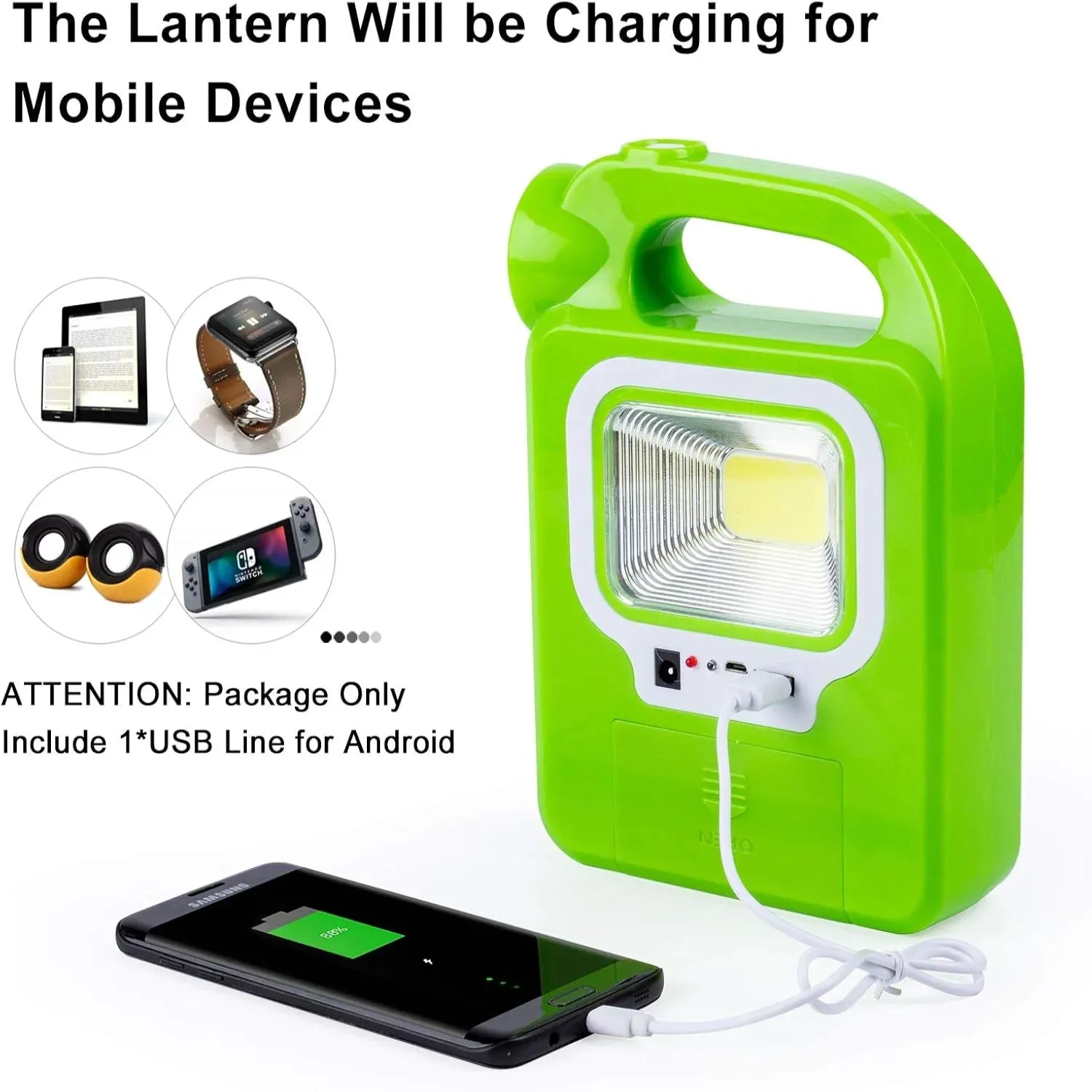 Rechargeable Solar Camping Lantern with LED Flashlight for Emergencies & Survival