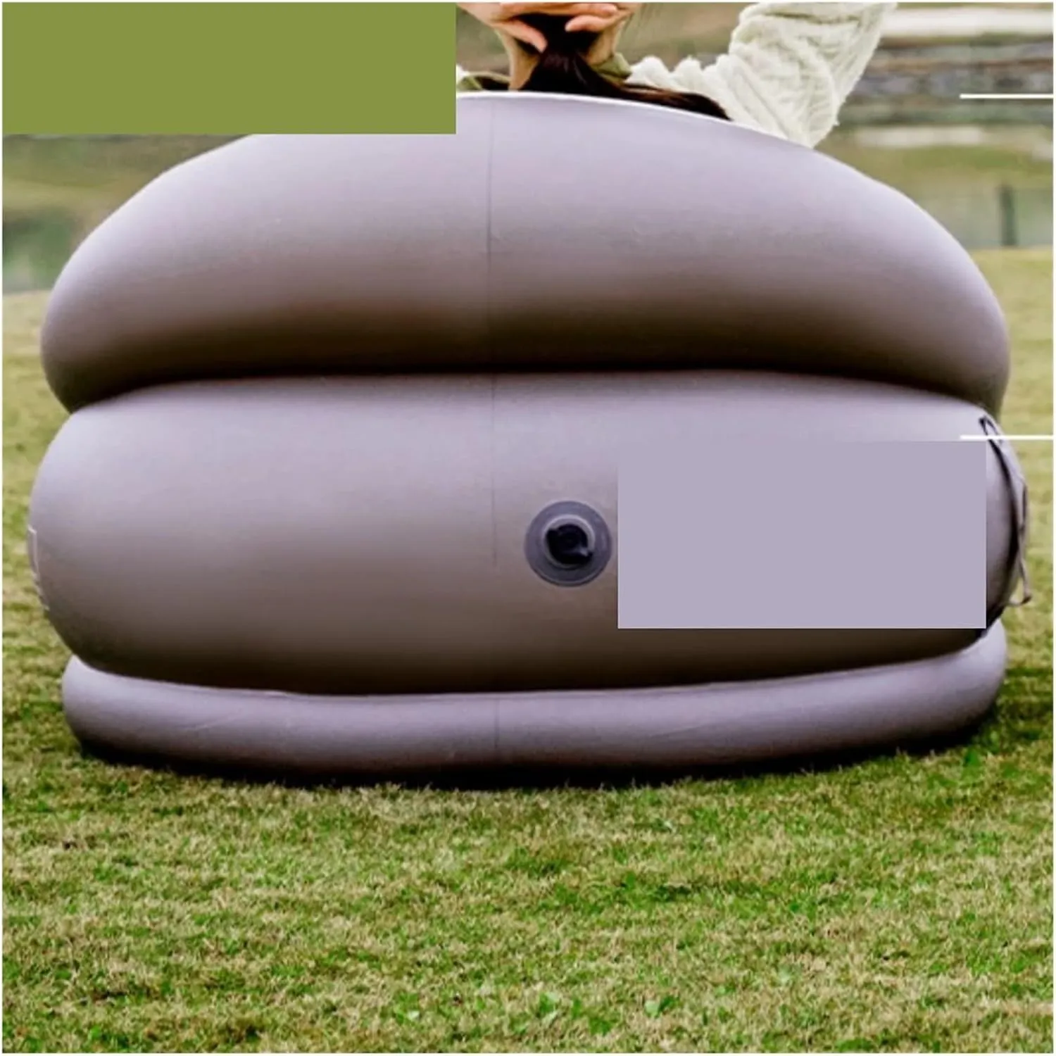 Recliner Outdoor Inflatable Sofa with Footrest Ottoman Stool Portable Camping Folding Furniture Recliner Portable (Color : Sofa)