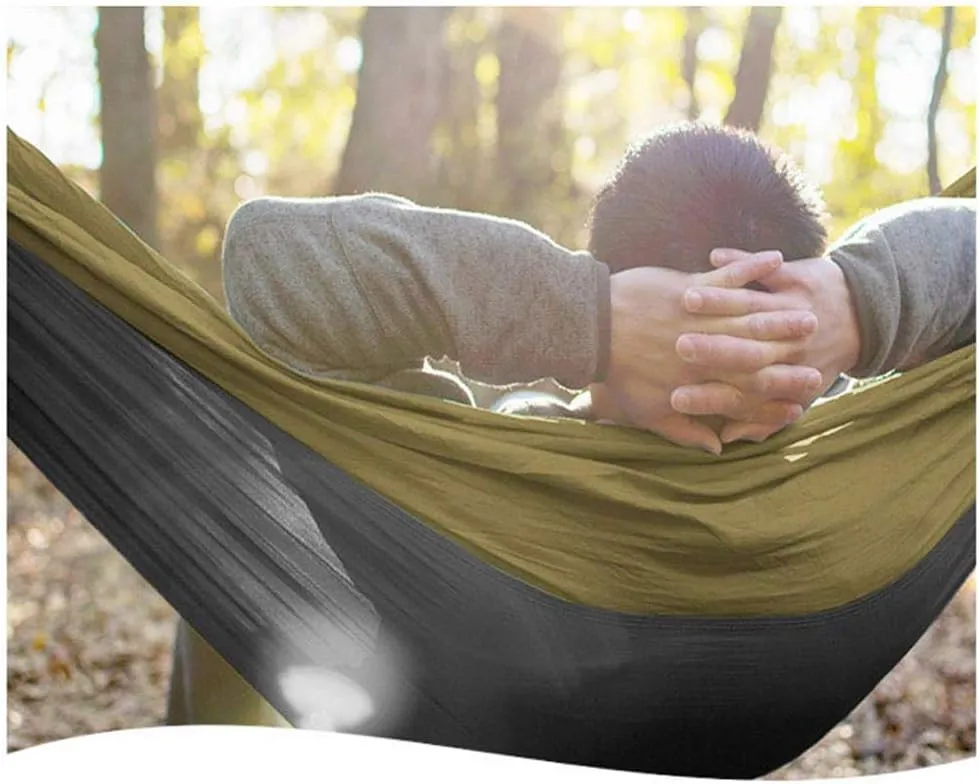 Recreation Double Camping Hammock with Straps Made of Portable Lightweight Cloth Parachute for Backpacking,Travel,Beach,Yard and Outdoor Survival Gifts for Hikers
