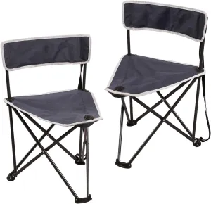 REDCAMP 2 Pack Tripod Camping Chairs Folding Lightweight, Portbal 3 Legged Tripod Stool Seat with Backrest, Small Camping Chair Compact for Adults Fishing Hunting, Dark Blue