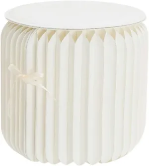 Retractable Stool Folding Chair Outdoor Stool Fishing Kraft Paper Folding Stool (White)