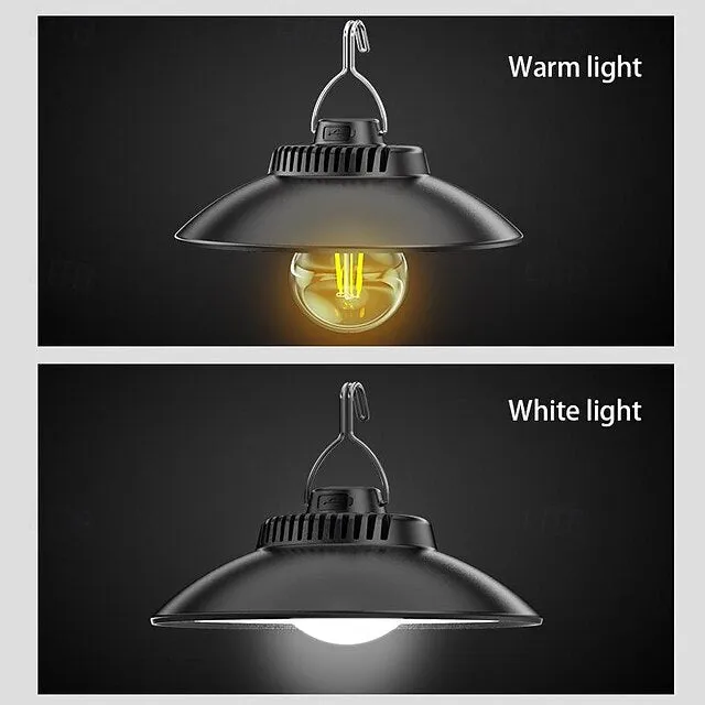 Retro Camping Tent Light 5W Hanging Outoor Atmosphere Filament Bulb Flying Saucer Straw Hat Sphere Outdoor Light