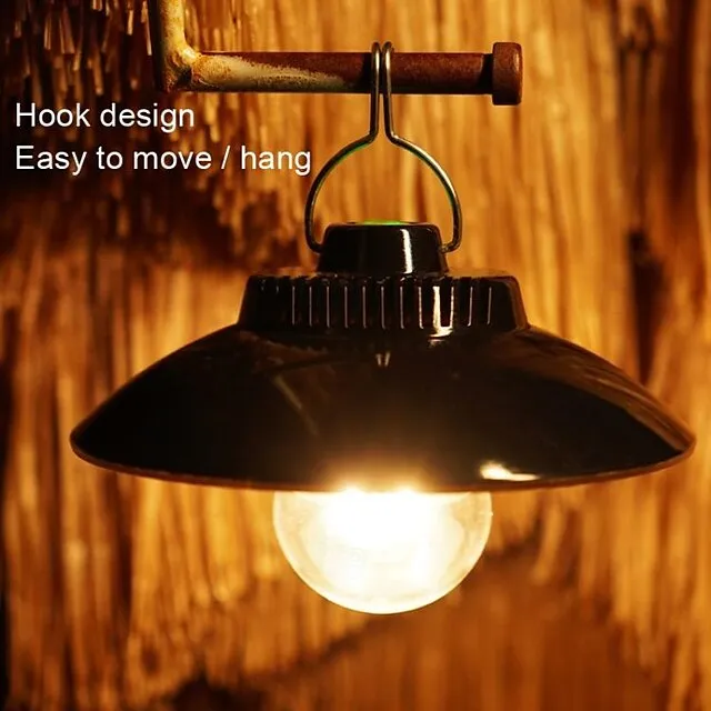 Retro Camping Tent Light 5W Hanging Outoor Atmosphere Filament Bulb Flying Saucer Straw Hat Sphere Outdoor Light