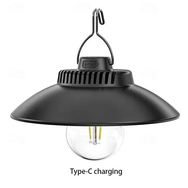 Retro Camping Tent Light 5W Hanging Outoor Atmosphere Filament Bulb Flying Saucer Straw Hat Sphere Outdoor Light
