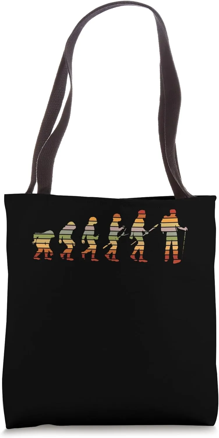 Retro Hiking Evolution For Hikers Tote Bag