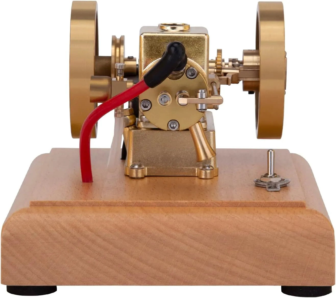 Retro Steam Engine Model Kit, 1.6CC Horizontal Hit and Miss Water-Cooled Four-Stroke Gasoline Engine with Flywheel Governor for Physical Science Experiment Display & Decoration