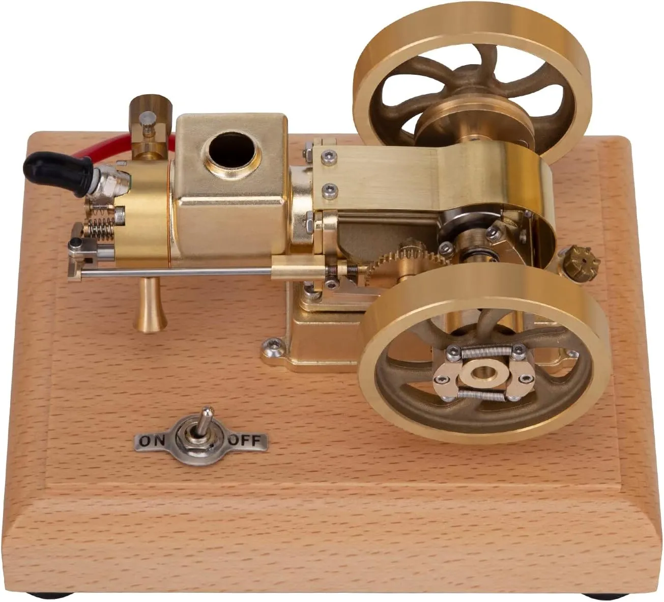 Retro Steam Engine Model Kit, 1.6CC Horizontal Hit and Miss Water-Cooled Four-Stroke Gasoline Engine with Flywheel Governor for Physical Science Experiment Display & Decoration