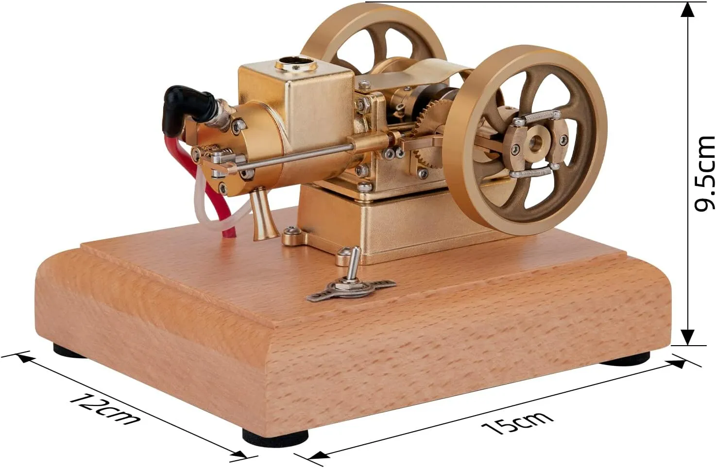 Retro Steam Engine Model Kit, 1.6CC Horizontal Hit and Miss Water-Cooled Four-Stroke Gasoline Engine with Flywheel Governor for Physical Science Experiment Display & Decoration