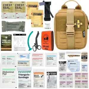 RHINO RESCUE IFAK Trauma First Aid Kit Molle Medical Pouch for Tactical Military Car Travel Hiking