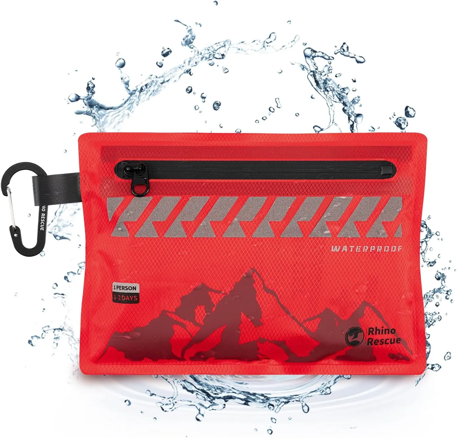 RHINO RESCUE Small First Aid Kit Ultralight Waterproof Medical Kit for Hiking, Backpacking, Cycling, Travel, Vehicles, HSA/FSA Eligible
