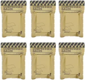 RHINO RESCUE Sterile Compressed Gauze for Emergency Wound Dressing, FSA HSA Eligible, First Aid and Trauma Kit, 6 Pack