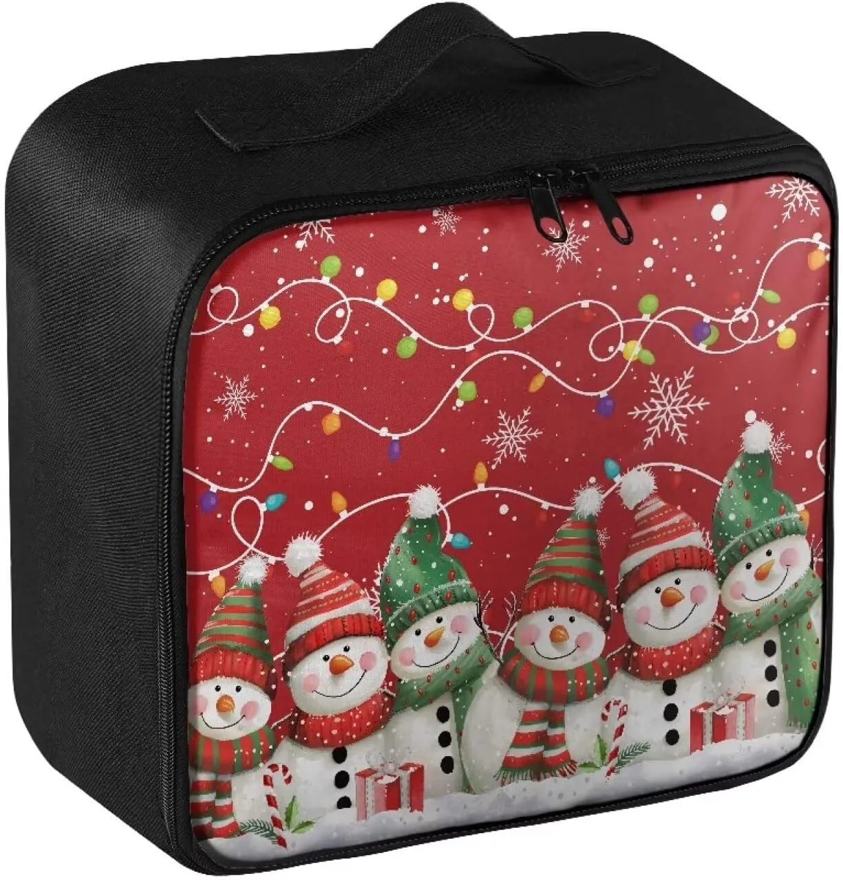 Rnyleeg Christmas First Aid Bag for Home First Aid Kit for Car Cute Snowman Colorful Light Print Medical Kit Portable Medical Trauma Bag