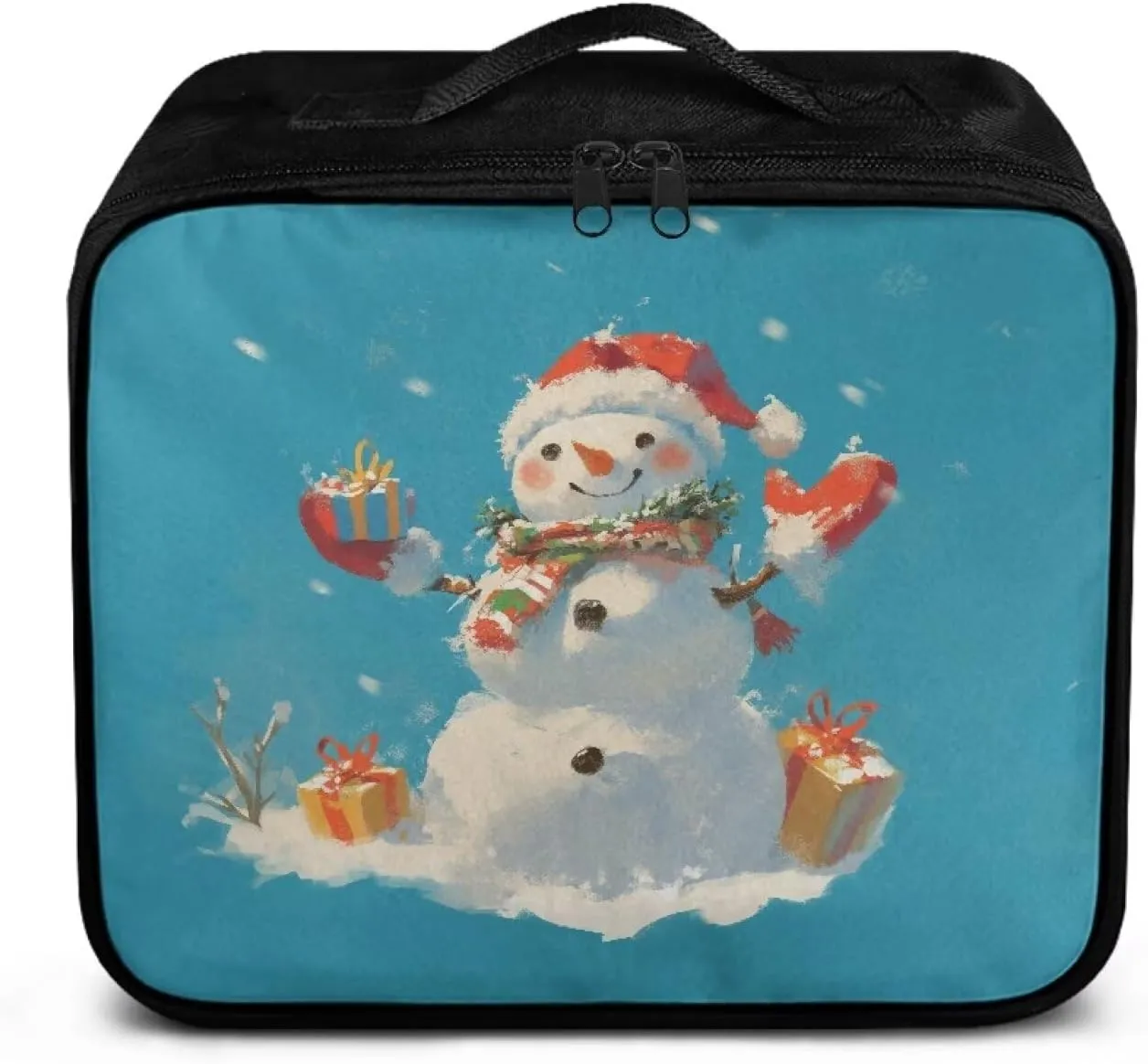 Rnyleeg Christmas Medical Kits Blue First Aid Bag Empty First Responder Bag Kit Snowman Emergency Medical Trauma Bag First Aid Kit for Car