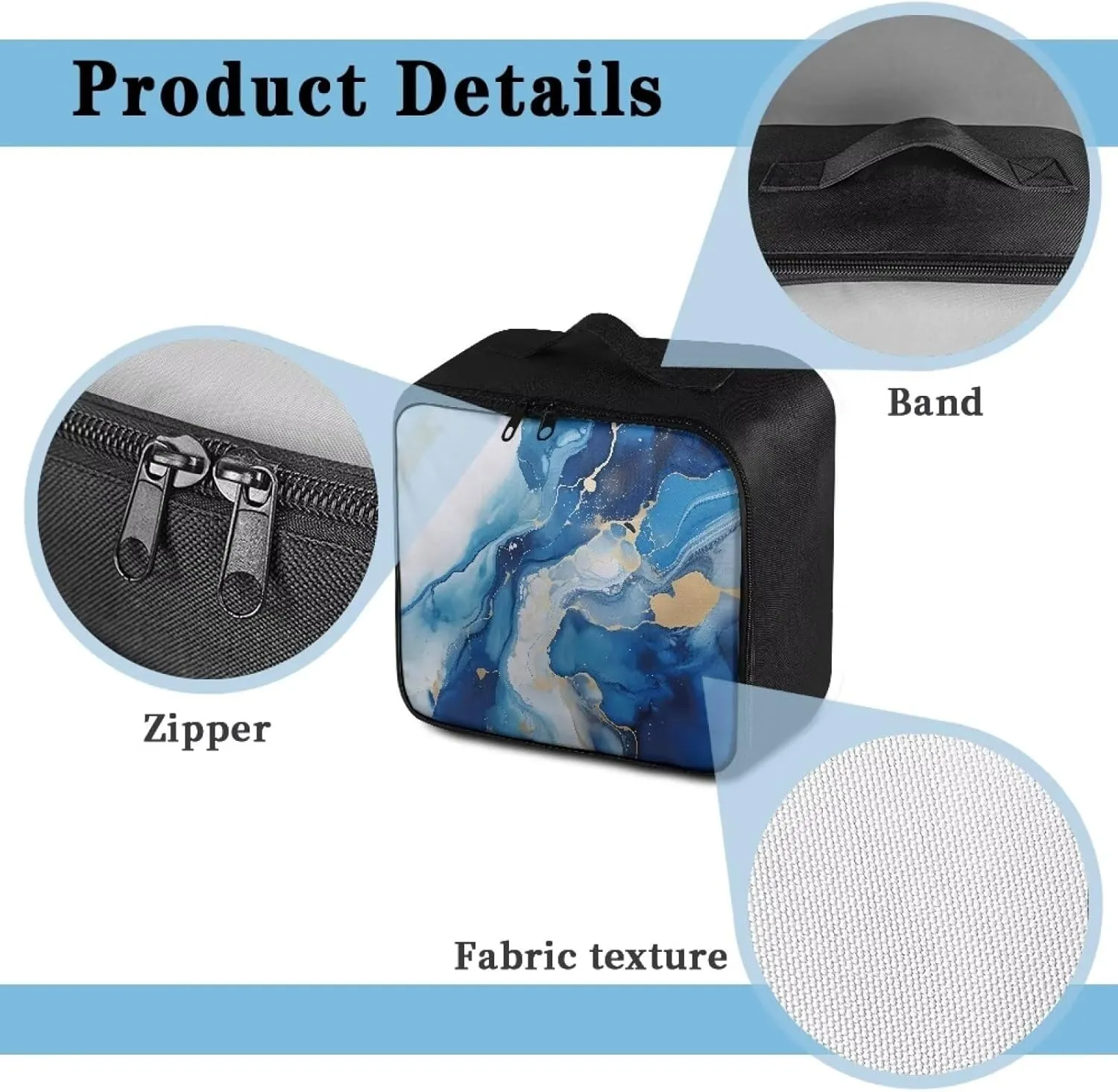 Rnyleeg Empty First Aid Bag Blue Marble First Aid Kits for Businesses Emergency Medical Trauma Bag Portable Travel Medical Supplies Bag