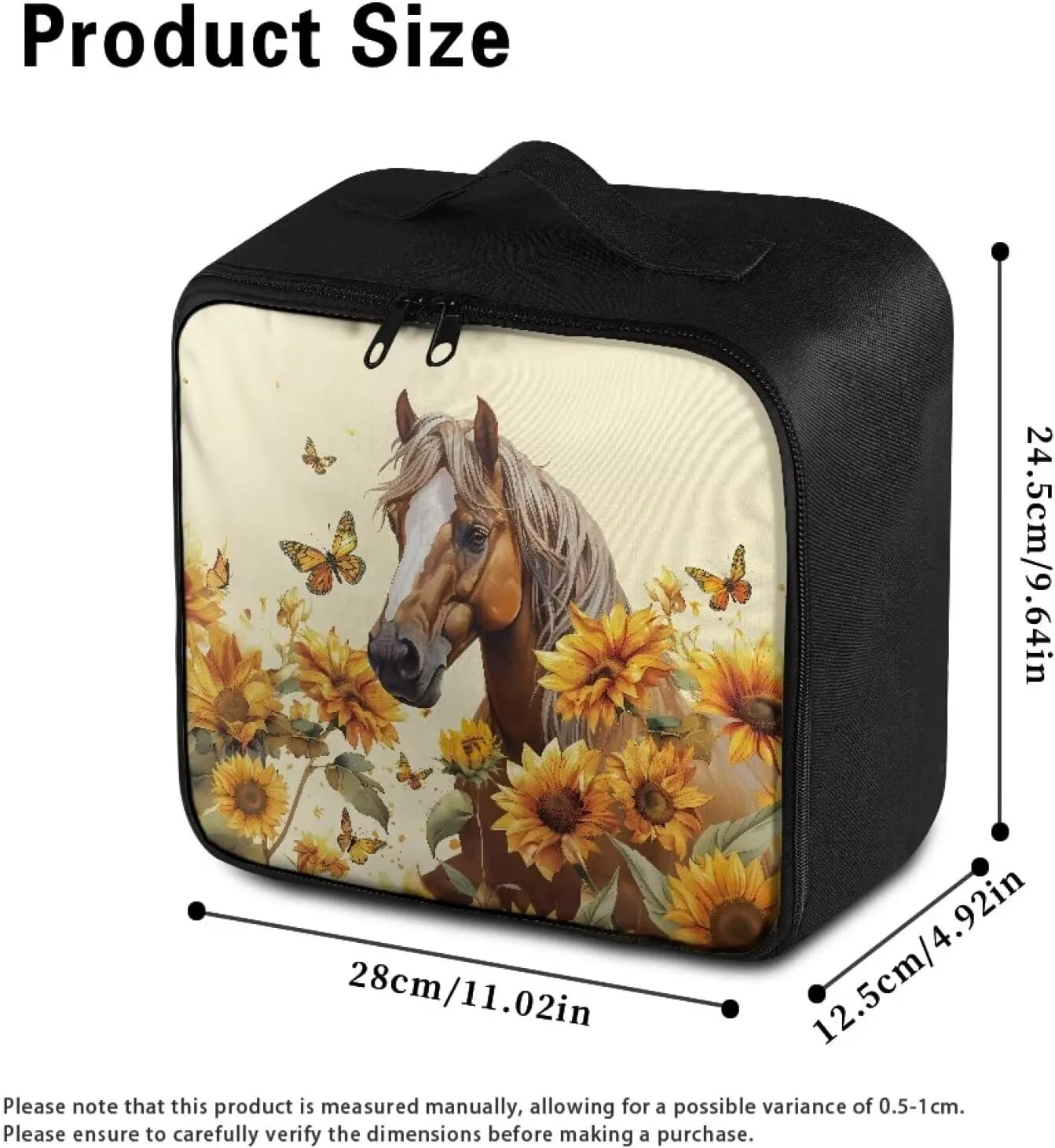 Rnyleeg Horse First Aid Bag Empty for Home Sunflower Car First Aid Kit Adventure Medical Kits for Outdoor Camping Hiking Travel Rescue Bag