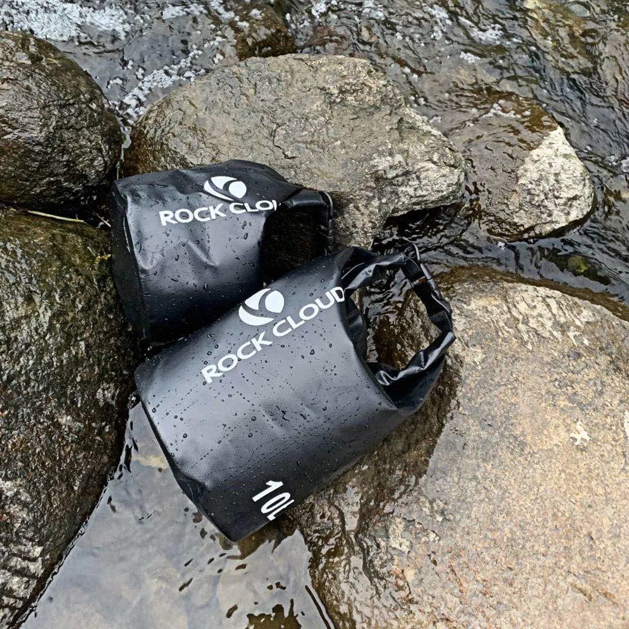 ROCK CLOUD Dry Bag Waterproof 40L Dry Sack for Kayaking Rafting Boating Beach Surfing Swimming Canoe Camping Hiking Fishing Ski, Black
