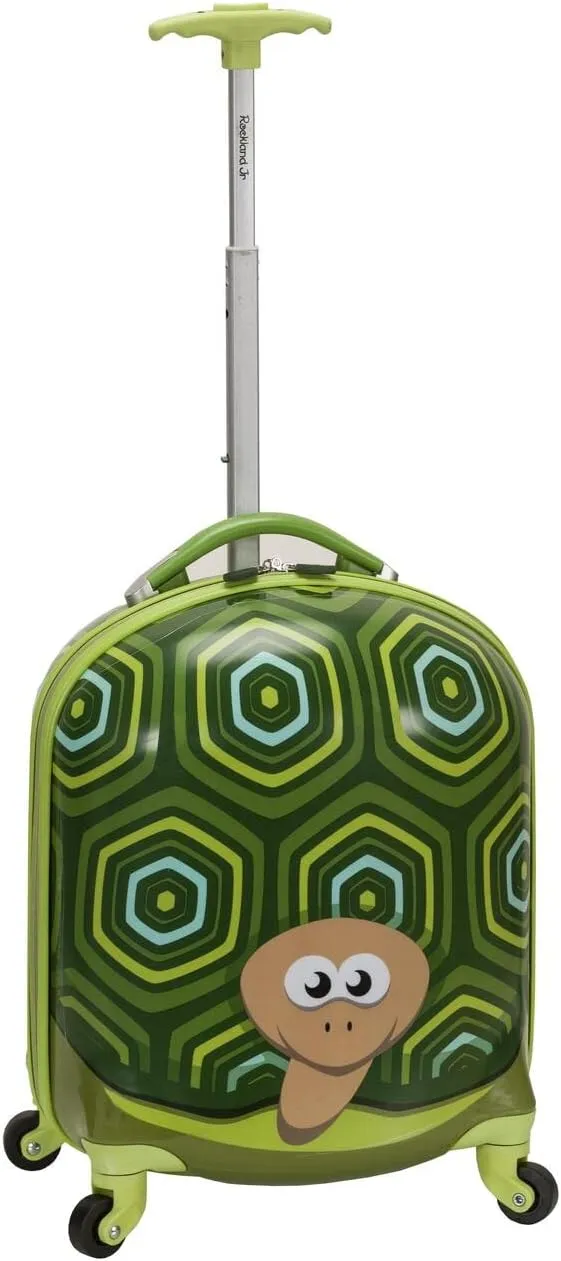Rockland Jr. Kids' My First Hardside Spinner Luggage, Turtle, Carry-On 19-Inch, Telescoping Handles