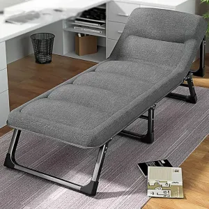 Roll Away Beds with Mattresses for Adults, Portable Folding Bed, Cot, Camping Cot, Portable Sleeping Bed for Office Use, Support 300lbs (Size : B)