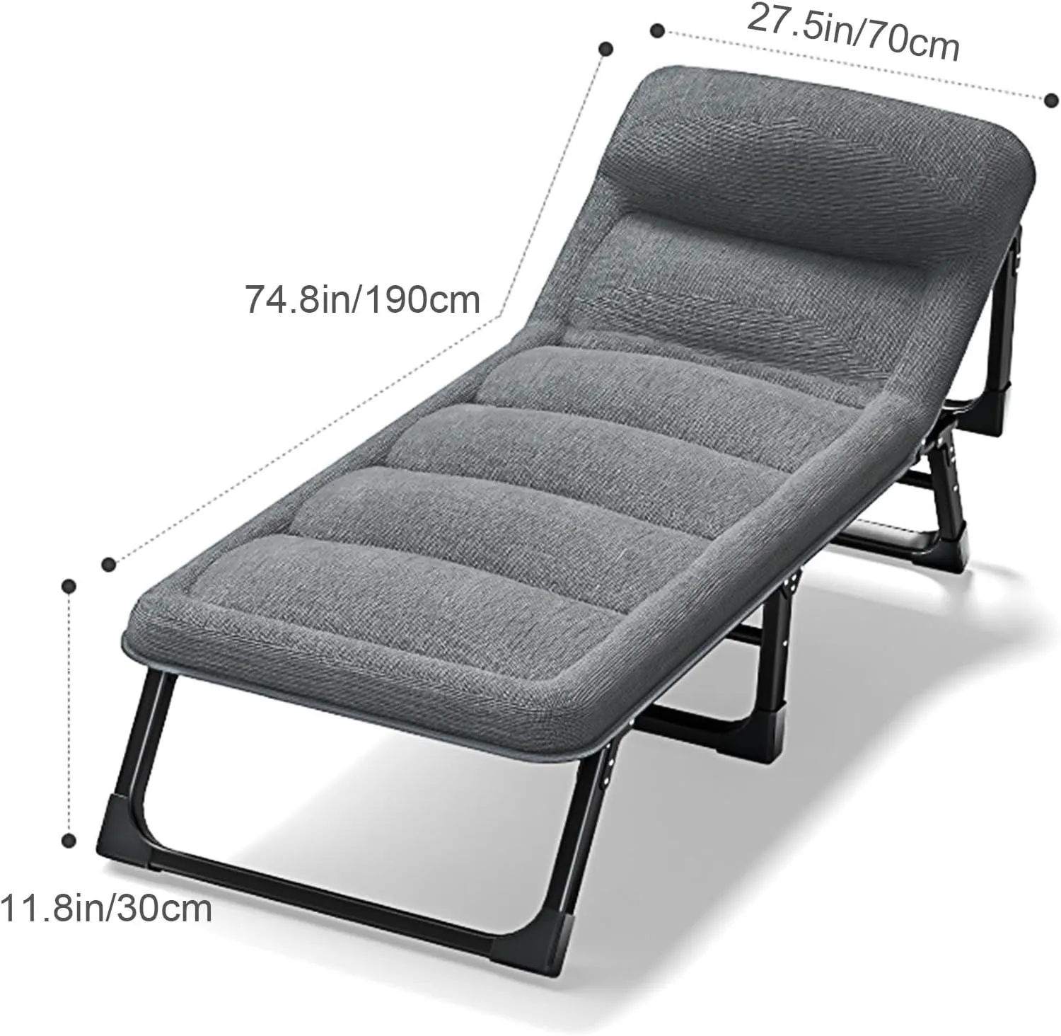 Roll Away Beds with Mattresses for Adults, Portable Folding Bed, Cot, Camping Cot, Portable Sleeping Bed for Office Use, Support 300lbs (Size : B)