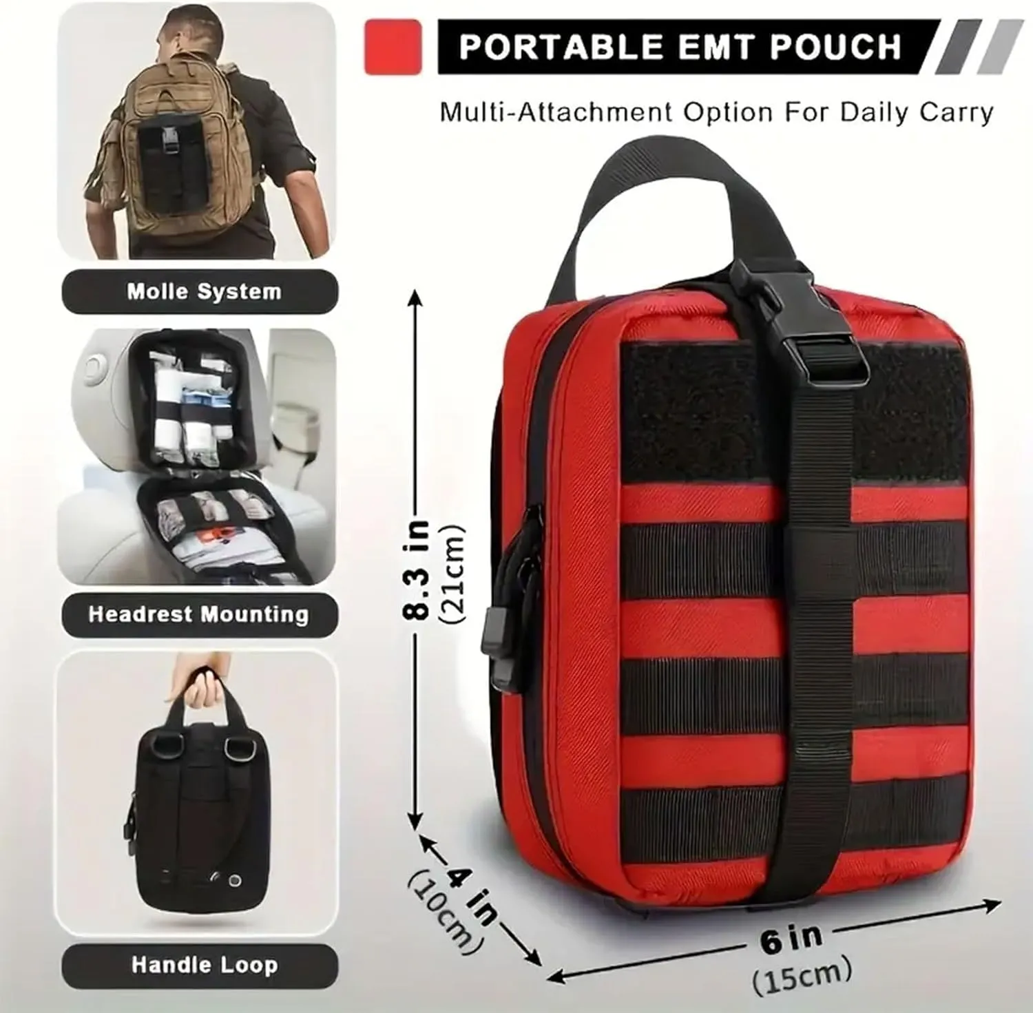RooRuns (363 Pieces Set) First Aid Kit Survival Kit Outdoor Gear Emergency Kits Trauma Bag for Camping Boat Hunting Hiking Home Car Earthquake and Adventures
