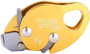 Rope Descender Aluminum Alloy Belay Device Mountaineering Climbing Self-Braking Stop Descender 11-12.5mm Rope Clamp Grab Rappel Climbing Gear for Outdoor Sport Rope Rock Downhill 1000kg