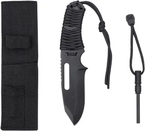 Rothco Large Paracord Knife/Fire Starter, Black