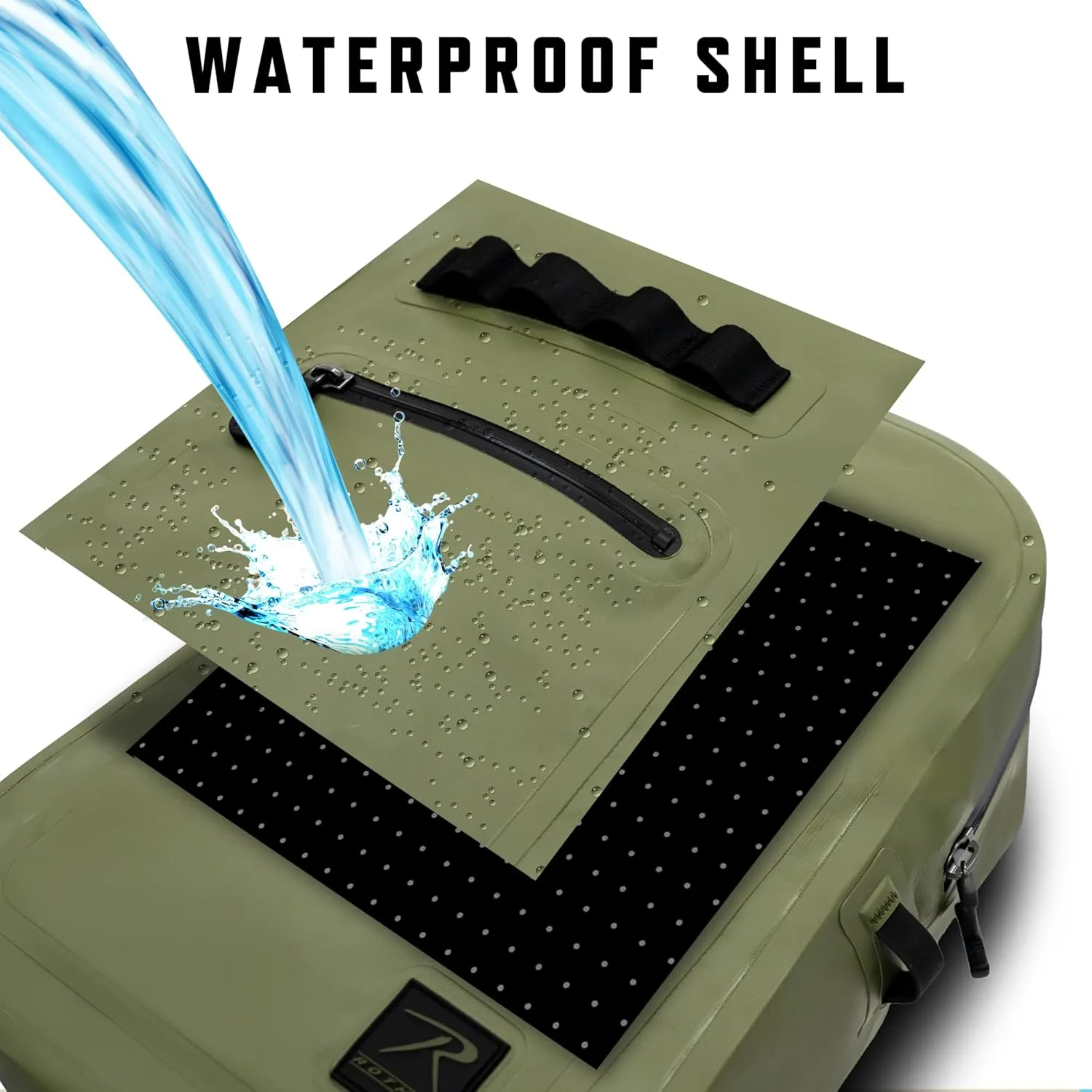 Rothco Waveguard Waterproof Backpack – Dry Storage Bag Hiking Boating Kayaking Canoeing Travel Beach Sack - Olive Drab
