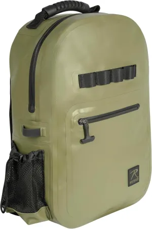 Rothco Waveguard Waterproof Backpack – Dry Storage Bag Hiking Boating Kayaking Canoeing Travel Beach Sack - Olive Drab