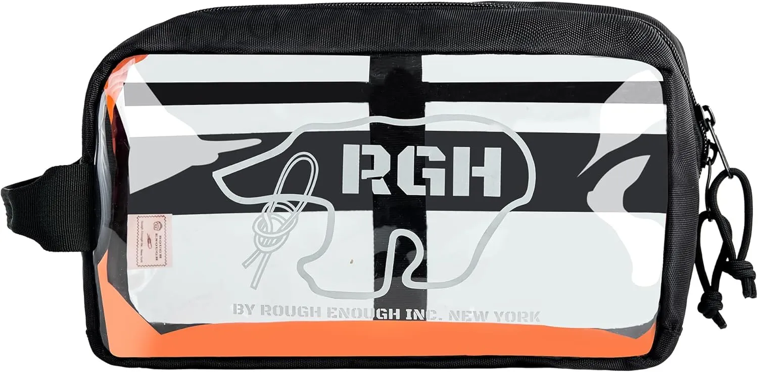 Rough Enough Clear Travel Toiletry Bag for Women Men Leakproof Cosmetic Makeup Organizer for Toiletries Makeup Skincare Essentials