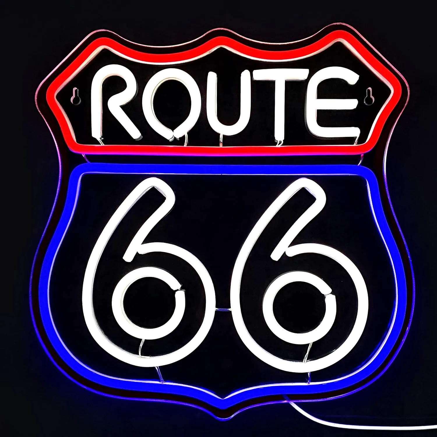 Route 66 Neon Sign Historic US High Way Acrylic LED Sign for Bedroom Wall Decor Blue Neon Light Game Room Wall Sign Party Light Club Neon Accessory